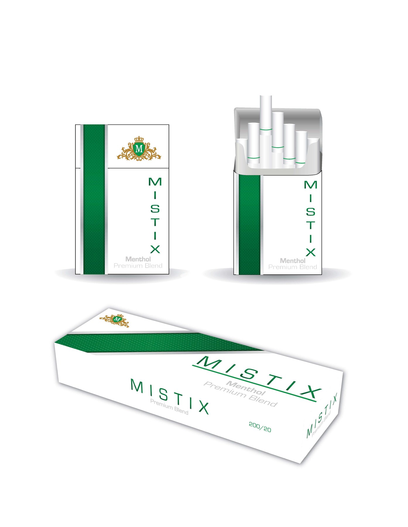 Mistix green menthol premium blend packaging