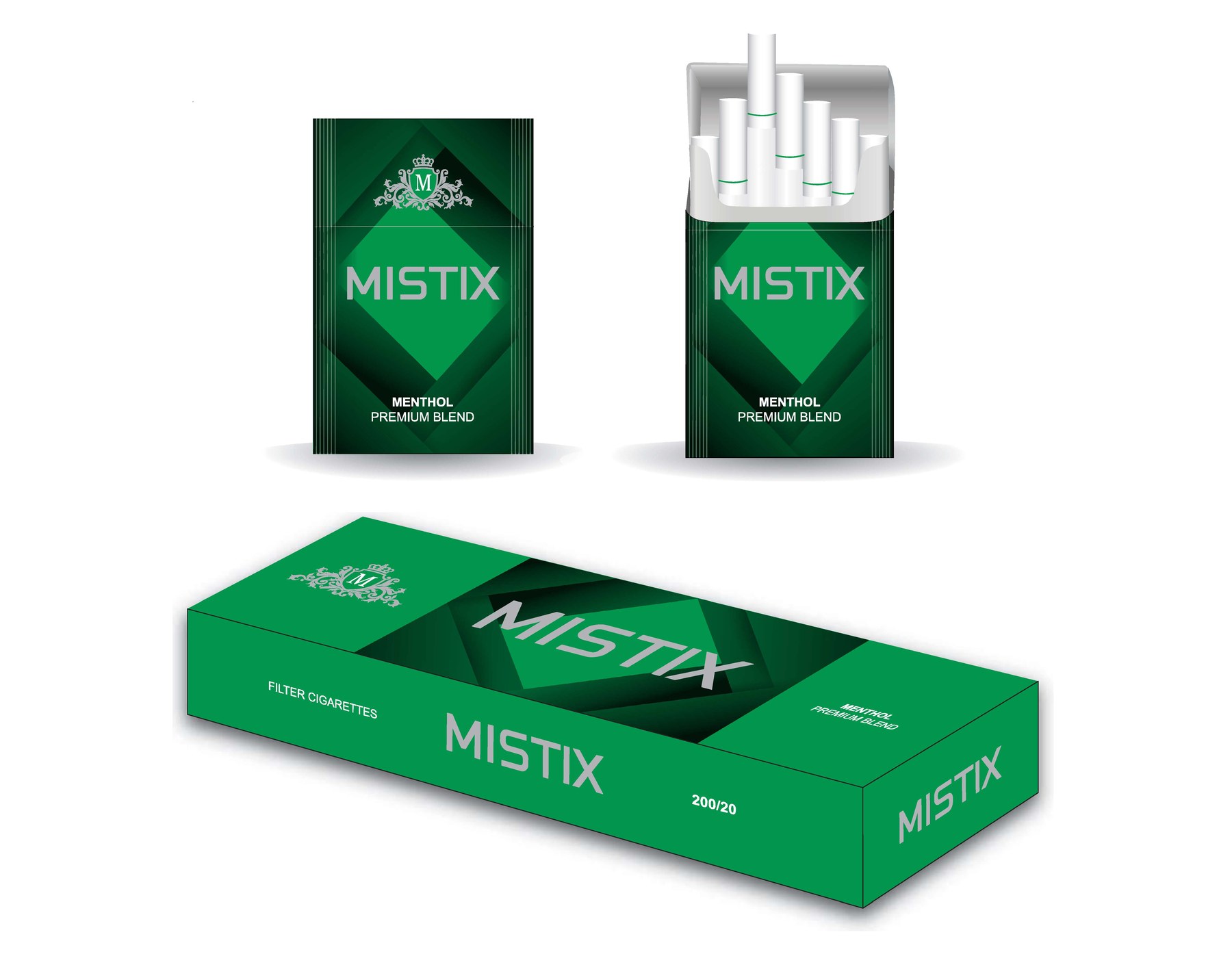 Mistix green premium blend packaging