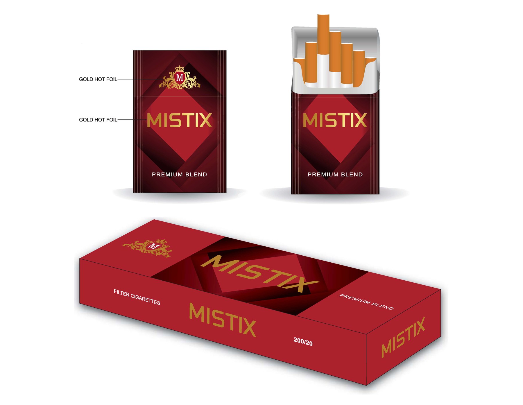 Mistix red premium blend packaging